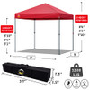 CROWN SHADES Patented 8ft x 8ft Outdoor Pop up Portable Shade B0BKPMHPNF - Red New