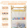 TOPHDY STUFFED ANIMAL STORAGE ORGANIZER, LARGE WOODEN ZOO TOY HOLDER - NATURAL
