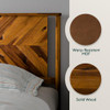 BME VIVIAN 14 INCH DELUXE BED FRAME WITH HEADBOARD, KING - RUSTIC GOLDEN BROWN