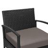 GREARDEN 3 PIECE WICKER PATIO CONVERSATION SET 2 CHAIRS, 1 TABLE - BLACK/BROWN