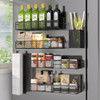 DTUQYX MAGNETIC SPICE RACK FOR REFRIGERATOR 6 PACK 100% METAL HM5219 - BLACK