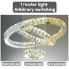 SUNNY HAWAII LARGE LED CRYSTAL CHANDELIER 3 COLOR MODERN CEILING LIGHT - CLEAR