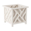 Lattice Design Outdoor Planter Box - 14.75” Square 13” Tall 50-LG5097 - White