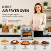 VAL CUCINA 12.7 QT COMPACT AIR FRYER TOASTER OVEN COMBO 2-RACK 6-IN-1 - SILVER