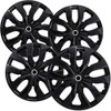 OxGord 15 inch Gloss Black Snap-On Hubcaps 6 Spoke 2005-2009 Toyota Corolla New