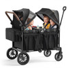 BABYPAVE 4 SEATER WAGON STROLLER FOR KIDS WITH 66 LB SPACIOUS STORAGE - BLACK