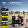 BABYPAVE 4 SEATER WAGON STROLLER FOR KIDS WITH 66 LB SPACIOUS STORAGE - BLACK