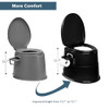VINGLI Portable Toilet | Commode, Detachable Bucket, Paper Holder, Emergency Use