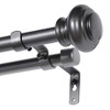 Elegant Window Treatment Telescoping Double Curtain Rod Set B07CYR8D9Y - Pewter