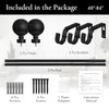 Meriville 1" Ball Single Window Treatment Curtain Rod, 48" to 84", Black