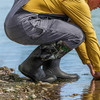 HISEA MEN'S NEOPRENE RAIN BOOTS WATERPROOF DURABLE RUBBER TALL BOOTS - GRAY