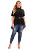 Romwe Women's Plus Size Party Longline Blouse Black 2X Plus B0895VMVWK