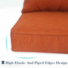 ununon Chairs Cushions Deep Seat Chair Cushions Patio Set of 2 - Rust Red New