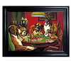 Dogs Playing Poker Framed Holographic Wall Art Framed Lenticular Artwork New