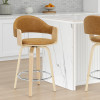 ARMEN LIVING DAXTON MID-CENTURY SWIVEL BAR STOOL - SINGLE - CAMEL/ OAK New