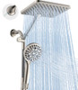 B0FRR258M8 Dual Handheld Shower Head Combo, 2-in-1 Rain Shower Heads - Nickel