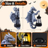 GOODECO DRAGON TREE HUGGER SOLAR LANTERN GARDEN STATUE 9.3" - GRAY