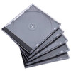 Maxtek 10.4 mm Standard Single Clear CD Jewel Case, 100 Pack - Black Tray New
