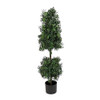 NATIONAL TREE COMPANY 4 FT ARTIFICIAL BOXWOOD CONE AND BALL TOPIARY TREE GREEN