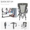 EVER ADVANCED Camping Directors Chair Side Table Portable Folding Chair, Green New