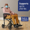 Medline Steel Transport Chair, Removable Swing-Away Footrests, B09YMQQ1PF New