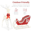 Best Choice Products Lighted Christmas 4ft Reindeer & Sleigh Outdoor - White New