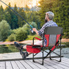 COSTWAY Folding Camping Chair Heavy-Duty Director Chair Supports 400lbs Red New