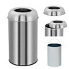 Garvee 18.5 gal/70 L Open Top Trash Can, Stainless Steel Garbage Can, Kiosk