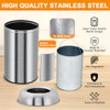 Garvee 18.5 gal/70 L Open Top Trash Can, Stainless Steel Garbage Can, Kiosk