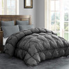 HOMBYS Feather and Down Comforter King Size 106x90 Pinch Pleat Duvet - Grey New
