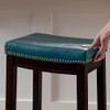 Linon Carson Blue Backless Counter Stool Brown New