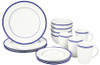 Amazon Basics 16-Piece Cafe Stripe Dinnerware Set Blue B00Q5X1VRC - NEW New