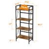 Kavfocoy Folding Bookshelf 4 Tier No Assembly Rustic Brown, 4 Tier New