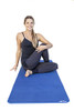 Hot Yoga Mat - Non Slip, Natural Rubber - 72in x 24in - FiveFourTen (Blue, 3mm) New