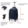 Racini Nylon Rolling Backpack Water-Resistant Traveling Wheeled Bag - Navy New