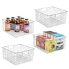 mDesign Metal Wire Food Storage Basket 4 Pack - Chrome New
