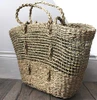 DUFMOD Half Weave Seagrass Carryall Tote Basket New