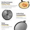 GOURMEX Black Induction Crepe Pan PFOA Free Nonstick Coating 10" - New New