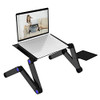 Lap Stand Adjustable Sofa Desk Vented Fans/Mouse Pad Stand Up/Sitting - Black New