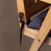 CANNANORE WEAVES Black Chair Pad Seat Cushion with Strings, Set of 2 New