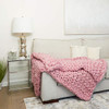 ColeyBear Millennial Pink Boho Home Decor Blanket (40x60in) Big Chunky Yarn New