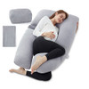 TELER Pregnancy Pillows U-Shaped Full Body Detachable 2-in-1 - 55" - NAVY BLUE New