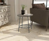 FINECASA Round End Table Industrial Sofa Table Storage Shelf - Grey New