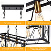 Luburs Rectangle Chandeliers for Dining Room, Black Farmhouse Dining Room Light New