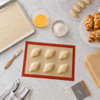 Restaurantware Half Size Silicone Baking Mat 1 Heat-Resistant Cooking Mat - Red