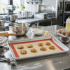 Restaurantware Half Size Silicone Baking Mat 1 Heat-Resistant Cooking Mat - Red
