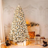 SHareconn 4ft Prelit Snow Flocked Holiday Christmas Tree, 4FT, White New