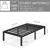 HAAGEEP Black Twin Metal Bed Frame No Boxspring 14 Inch Bed Frames Storage New