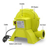 SAYOK ELECTRIC AIR BLOWER FAN 750 WATT 1HP COMMERCIAL BOUNCER - YELLOW/GREEN
