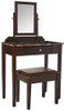 Crown Mark Iris Vanity Table/Stool, Espresso Finish New